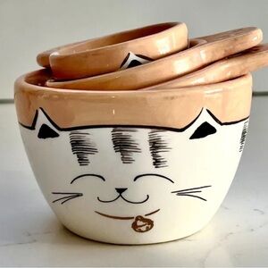 RARE Find! Cute Cat Ceramic Nesting Measuring Cups!